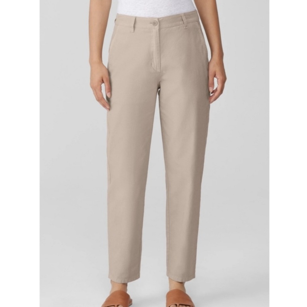 Eileen Fisher Neutral Straight-Leg Pants in Taupe